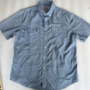 American Fishing Tackle Co Short Sleeve Blue Polo Button Down Men's Large